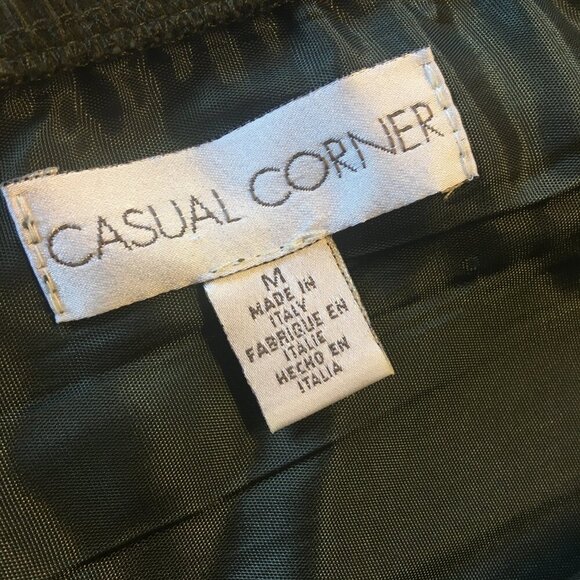 Vintage Casual Corner Skirt Medium Moss Green Tiered Corduroy Blend Boho Hippie - Picture 5 of 12